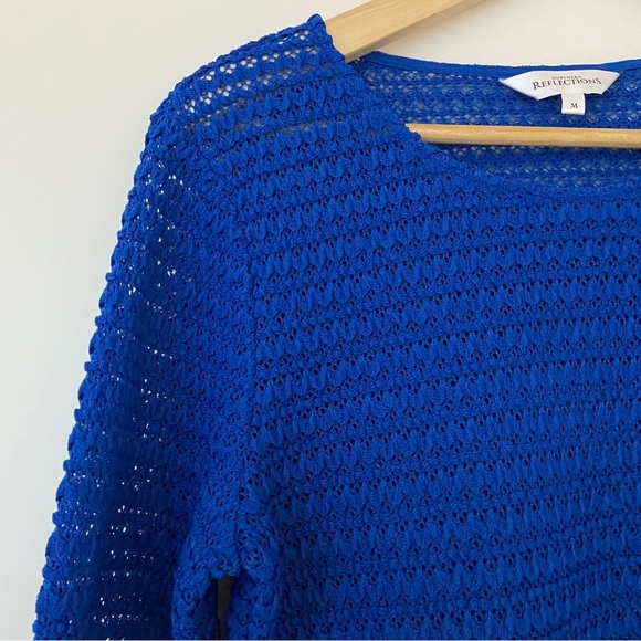 NORTHERN REFLECTIONS ROYAL BLUE LACE LONG SLEEVED TOP, MEDIUM - Picture 4 of 13